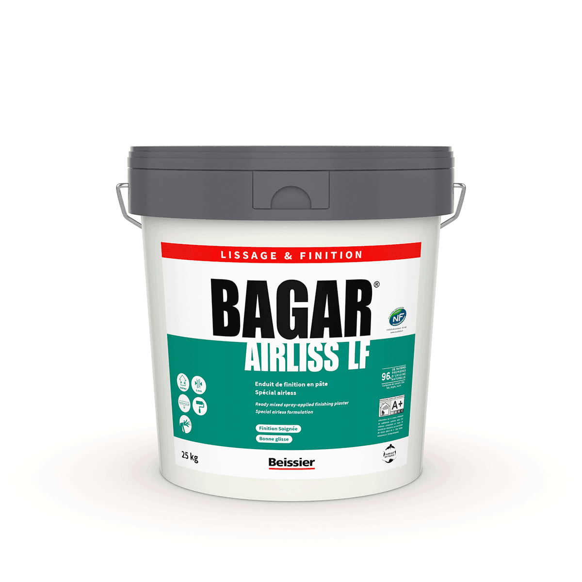 BAGAR AIRLISS LF : Enduit de lissage et de finition en pâte